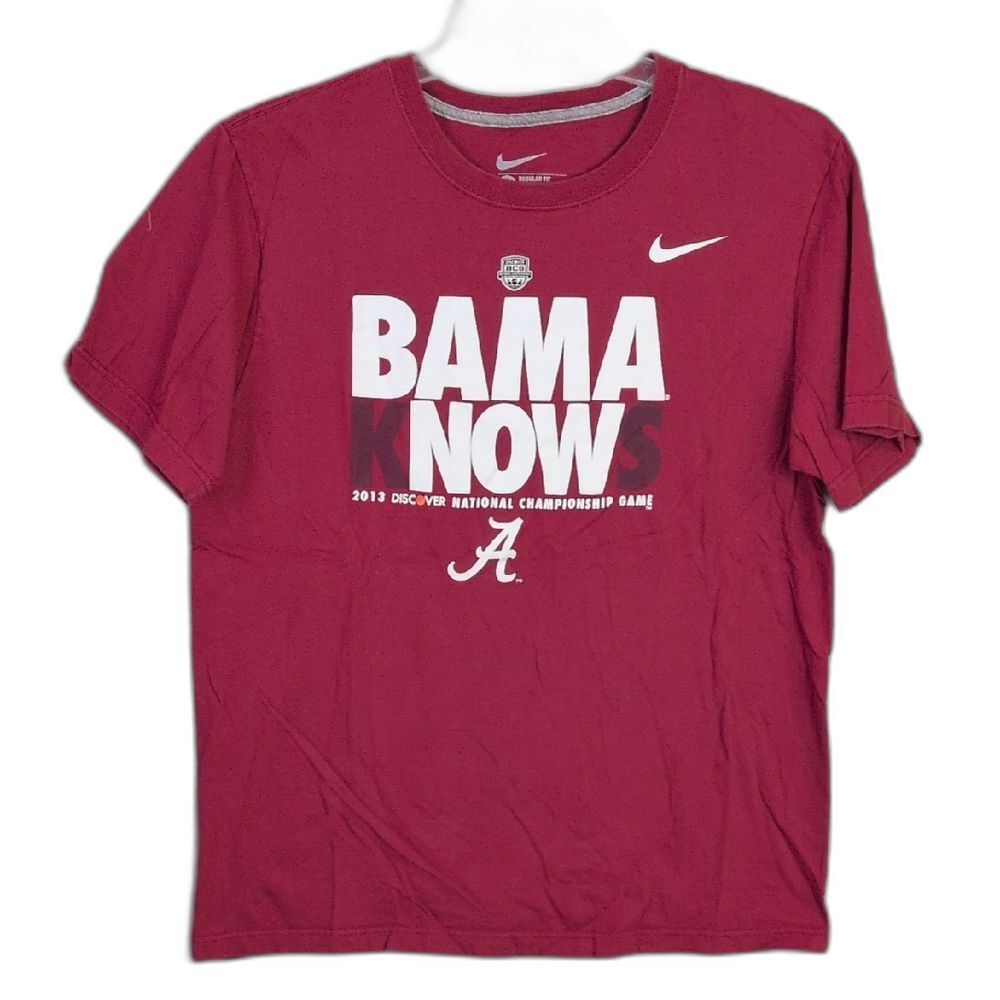 Nike Bama Knows 2013 Discover National Championship Game Alabama Crimson Tee L